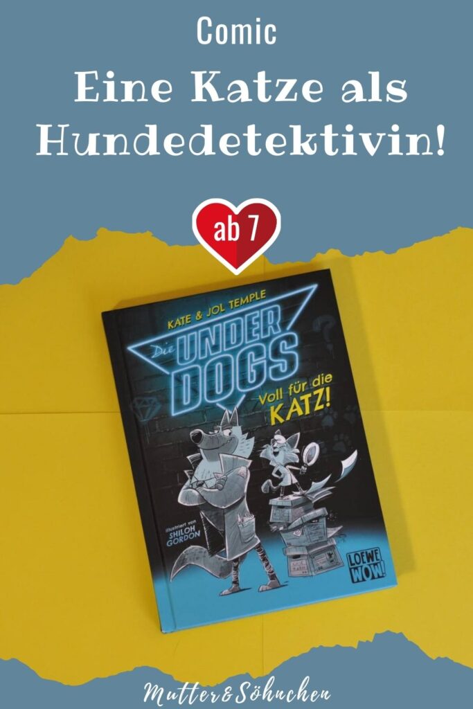 Katze Fang versucht in Kate und Jol Temples Comic "Underdogs - Voll für die Katz" die Hundewelt von ihrer grandiosen Spürnase zu überzeugen. Ob die Katze das Zeug zum Hund hat? Ein lustiger Krimi-Comic für Kids ab 7 Jahren. #comic #underdog #hund #katze #lesen #kinderbuch