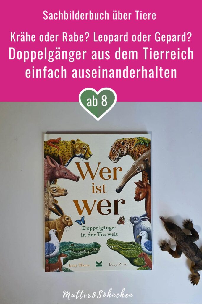 Rabe oder Krähe? Hase oder Kaninchen? Seehund oder Seelöwe? Auf der Erde leben unglaublich viele verschiedene Tiere. Trotzdem sehen mache Tiere fast gleich aus. Doch wie kann man sie von einander unterscheiden? "Wer ist wer? - Doppelgänger in der Tierwelt" von Lucy Thorn und Lucy Rose hilft dabei, Tiere nie wieder zu verwechseln. Auf 20 Doppelseiten werden Tier-Zwillingspaare mit ihren Eigenschaften und ihren Unterschieden vorgestellt. Ein spannendes Tierbuch mit großflächigen Illustrationen für Kinder ab 8 Jahre.