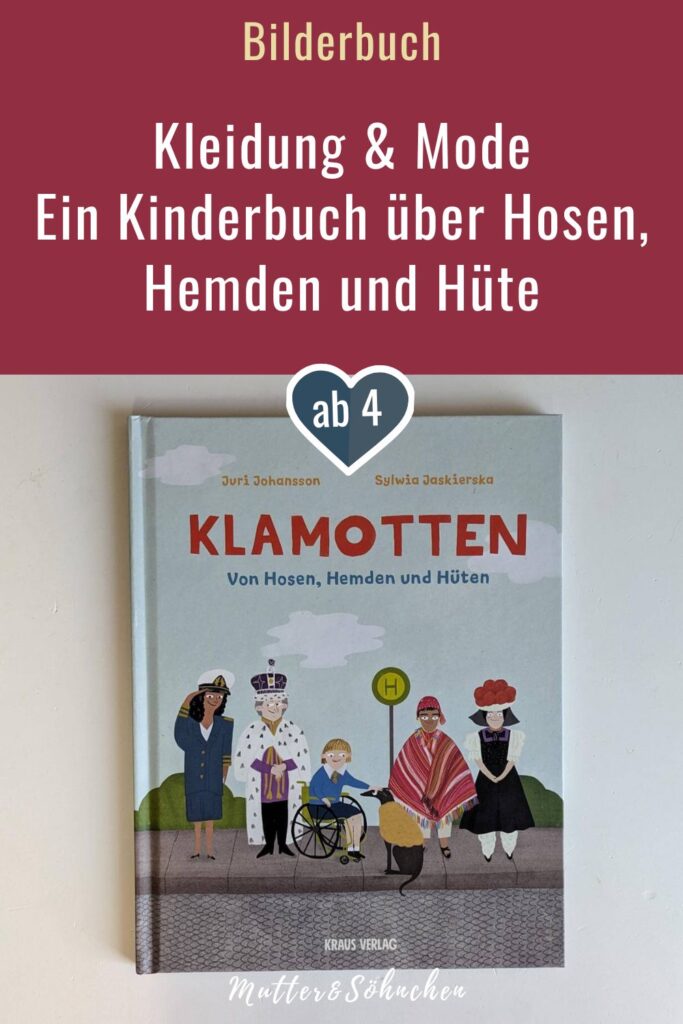 Warum kleiden wir uns eigentlich alle so unterschiedlich? Warum gibt es spezielle Klamotten für verschiedene Berufe? Wieso trägt man bei einer Beerdigung schwarz? Und was ist eigentlich Mode? In dem buten Sachbilderbuch "Klamotten: Von Hosen, Hemden und Hüten" stellt Juri Johansson mit vielen bunt-diversen Illustrationen von Sylwia Jaskierska die vielseitige Welt der Mode vor. Von der urzeitlichen Felldecke über die Schuluniform und das Fußballtrikot bis hin zum Dirndl erfahren große und kleine Leute allerhand von Kleidung, Materialien, Herstellung und Zweck.