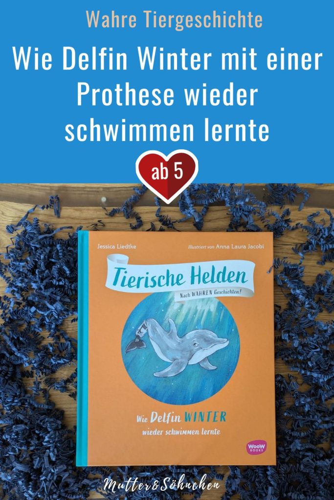 Im Jahr 2005 verfing sich Delfinbaby Winter in einer Krebsfalle und verlor dabei ihre Schwanzflosse (Fluke). Mit ganz viel Willenstärke kämpfte sich der kleine Delfin nicht nur zurück ins Leben, sondern lernte auch mit einer speziell entwickelten Prothese wieder zu schwimmen. Der neue Band „Wie Delfin Winter wieder schwimmen lernte“ von Jessica Liedtke aus der Reihe „Tierische Helden“ zeigt, wie Winters Lebenswill und ihre Tapferkeit Unfallopfer, behinderte Kinder und Kriegsgeschädigte aus aller Welt inspiriert hat. Eine berührende Geschichte über Mut, Hoffnung und Wunder zum Vorlesen für Kinder ab 5 Jahren mit Illustrationen von Anna Laura Jacobi.