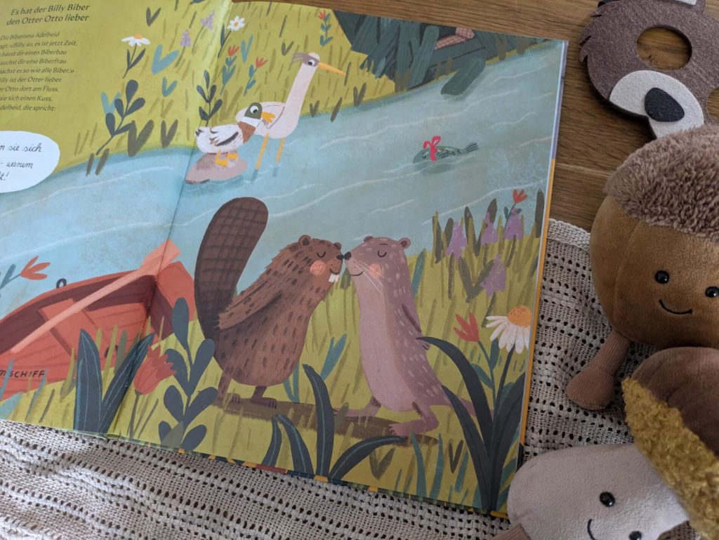 Billy Biber möchte sich keine Biberfrau suchen, denn er hat Otter Otto lieb. Braunbär Klaus hat so gar keine Lust auf Winterschlaf und schliddert lieber auf dem zugefrorenen See. Flamino Ringo isst ganz viel Spinat, damit er grün wird und sich richtig schön findet. Und Hahn Stanislaus und Henne Lu tauschen einfach die Rollen - und es funktioniert! In "Der Biber mag den Otter lieber" von Andrea Schomburg finden wir 14 tierisch-schöne Reimgeschichten, die Mut machen, gegen den Strom zu schwimmen und einfach so zu sein, wie man ist. Mit wunderschönen Illustationen von Aandrea Stegmaier.