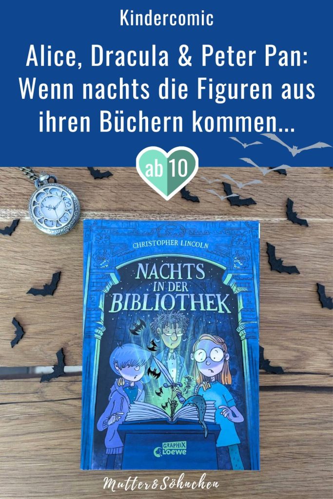 Eigentlich wollten die Zwillinge Page und Turner in der New Yorker Bibliothek nur nachforschen, wie viel  die alte Ausgabe ihres Vaters des Buchklassikers "Dracula" eigentlich wert ist. Doch dann lernen sie Ms Literati von der Nachtwache kennen und geraten in eine atemberaubende Jagd durch die ganze Bibliothek nach ausgebüxten und gefährlichen Buchfiguren. Zum Glück helfen ihnen dabei einige Buchheld:innen wie Alice, Tinkerbell, Long John Silver & Co. "Nachts in der Bibliothek" von Christopher Lincoln ist der Auftakt einer Fantasy-Comic-Reihe über die Magie von Büchern, klassischen Literaturfiguren und Abenteuern zwischen Buchregalen.