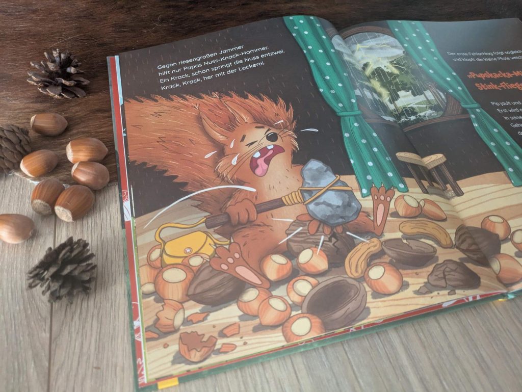 So ein Pupskacka-Mist! Nicht nur der Baumhausbau muss eine Pause machen, Pip hat sich auch noch auf die Hand gehämmert. Da brodeln schnell mal die Gefühle hoch und dem kleinen Eichhörnchen-Jungen wachsen spitze Funkel-Zähne und scharfe Räuberklingen: Er wird zum Eichzörnchen. Dumm nur, das die miese Laune ansteckend ist. Kira Howanietz erzählt in "Das Eichzörnchen" eine gereimte Tiergeschichte über das große Gefühl Wut und der Kunst, sich wieder zu beruhigen. Die herbstlichen Illustrationen von Nadine Yvonne Resch lassen Pips Abenteuer lebendig werden.