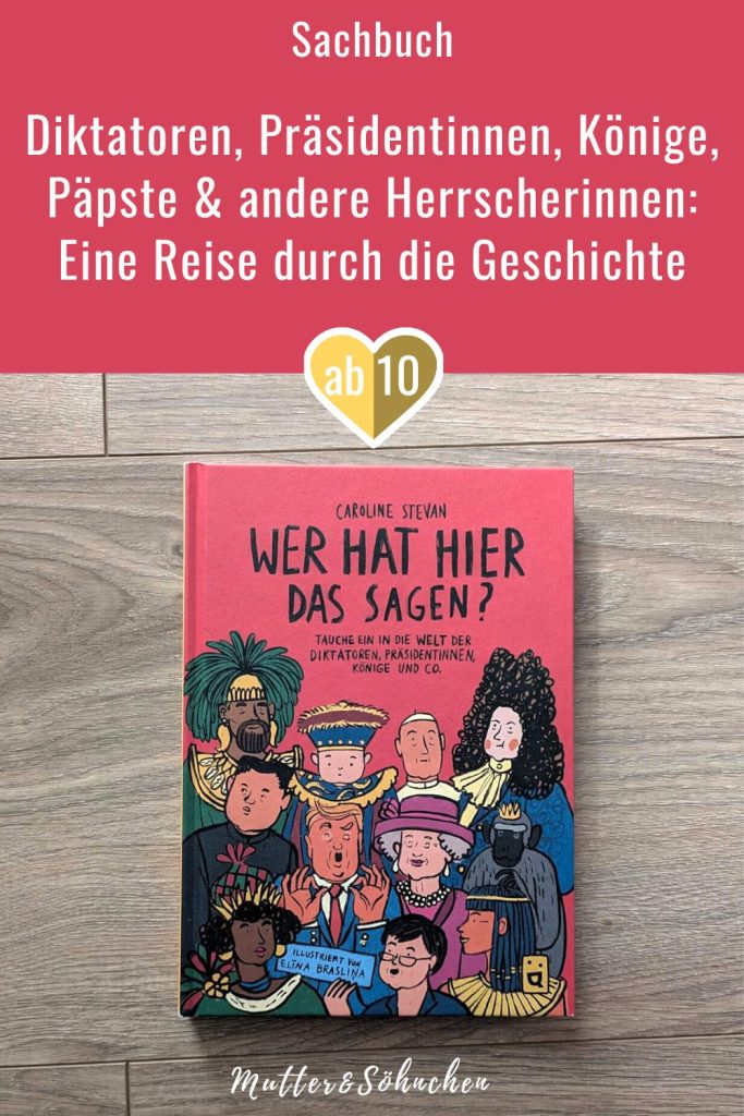 Warum wird jemand zum Diktator? Was sind die Spielarten einer Diktatur? Wie funktioniert eine Demokratie? Und kann eine Gesellschaft auch ohne Anführer:innen auskommen? "Wer hat hier das Sagen?" von Caroline Stevan nimmt uns mit auf eine Reise durch die Politik und die Geschichte der Menschen. Dabei werden nicht nur Führungspersonen und Monarch:innen wie Ludwig XIV., Josef Stalin, Elizabeth II. oder Kim Jong-Un vorgestellt, sondern auch spannenden Fragen rund um Populismus, Personenkulte und Demokratie auf den Grund gegangen. Ein Kindersachbuch, das zeigt, wie wichtig Demokratie ist und worum es heutigen Diktatoren wirklich geht.