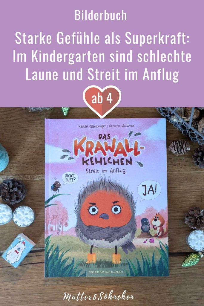 Bei Mika brodeln oft die Gefühle hoch: Wenn es ganz arg wird, wechselt sogar die Federfarbe des Krawallkehlchens. Wie heute morgen, als er sein Lieblingskuscheltier Wurmelinchen nicht finden kann und ganz gelb vor Wut wird. Und auch im Kindergarten im Spiel mit seinen Freunden wird der kleine Vogel von seinen Gefühlen überrollt. Als sein bester Freund Ebbe ihn gar nicht beachtet, wird er erst traurig, dann richtig wütend - und steckt den Lieblingsflummi seines Freundes ein! Ob er es schafft, alles zu erzählen, um doch noch mit den anderen zu spielen? Der zweite Band von Madlen Ottenschlägers Bilderbuchreihe "Das Krawallkehlchen - Streit im Anflug" erzählt mit jede Menge Witz aus dem Familien- und Kindergartenalltag. Mit ganz vielen krawallig-schönen Illustrationen von Ramona Wultschner.