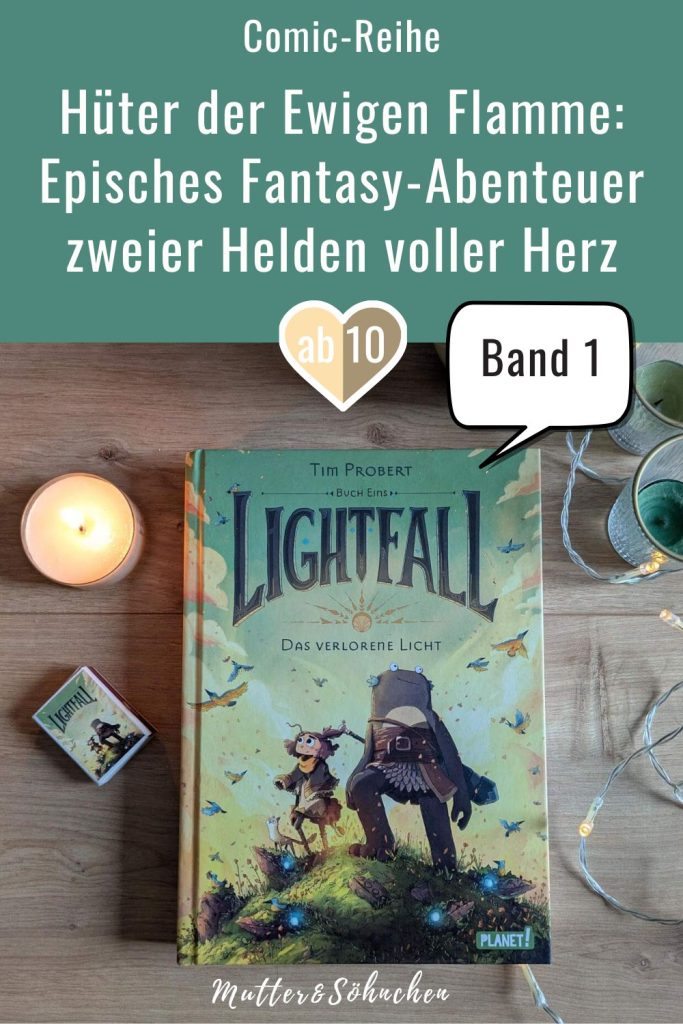 Einst hatte der Planet Irpa eine Sonne. Doch vor langer Zeit erlosch sie und die Galdurier erschufen magische Lichter, die bis heute noch am Himmel leuchten. Als Beas vergesslicher Großvater, der Zauber-Eber, verschwindet, macht sie sich zusammen mit Cad, dem wohl letzten der Galdurier, auf die Suche nach ihm. Auf ihrer abenteuerlichen Reise treffen sie auf gefährliche Wesen, freundlichen Geschöpfe und jede Menge Geheimnisse. Denn warum ist Beas Großvater der Hüter der "Ewigen Flamme"? Der Reihenauftakt "Lightfall - Das verlorene Licht" von Tim Probert ist ein berührendes und aufwendig illustriertes Fantasy-Abenteuer über Freundschaft, Mut und die Hoffnung, die selbst im tiefsten Dunkel ein Licht entzünden kann. Für alle, die Abenteuer, Freundschaft und fantastische Comic-Welten lieben!