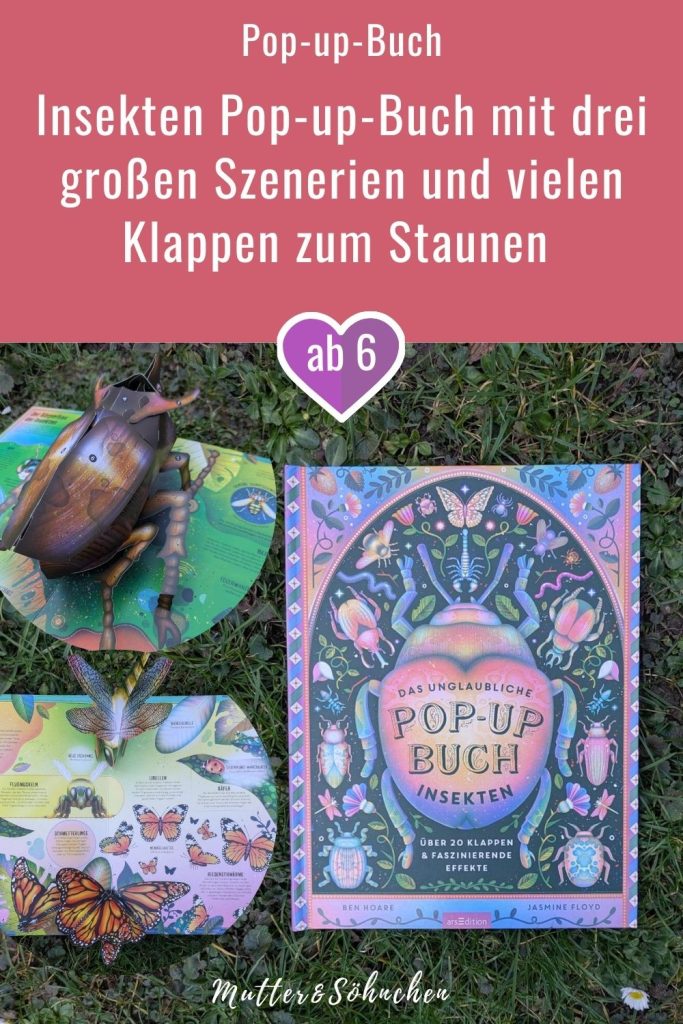 Wie ist der Körper eines Käfers aufgebaut? Wleche Mundwerkzeuge haben Stechmücken? Und wie fliegen Insekten? Hereinspaziert in die magische Welt der Krabbeltiere. In "Das unglaubliche Pop-up-Buch – Insekten: Über 20 Klappen und faszinierende Effekte" von Ben Hoare und Jasmin Floyd lernen wir jede Menge über Schmetterlinge, Wanzen, Bienen & Co. Dabei kommt man bei den Klappen und drei großen Pop-up-Szenen richtig ins Staunen. Ein wundervolles Kunstwerk als Sachbuch für kleine und große Insektenfans ab 6 Jahren.