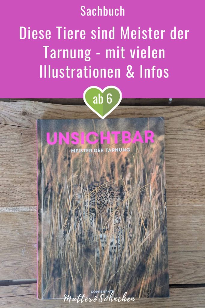 Ob beim Anschleichen an Beutetiere oder zum Schutz vor Fressfeinden: Warum sich Tiere in ihrer Umgebung tarnen, hat ganz unterschiedliche Gründe. In "Unsichtbar: Meister der Tarnung" von Holger Haar kommen wir einigen versteckten Tieren auf die Spur, lernen mehr über ihre Tarntricks und entdecken ihre Lebensräume. Doch erstmal muss man Alpenschneehuhn, Bartkauz, Chamäleon & Co. auf den detaillierten und meisterhaften Illustrationen von Julia Gerigk finden. Ein großformatiges Tierbuch mit  15 coolen Tierportraits für Kinder ab 6 Jahre.