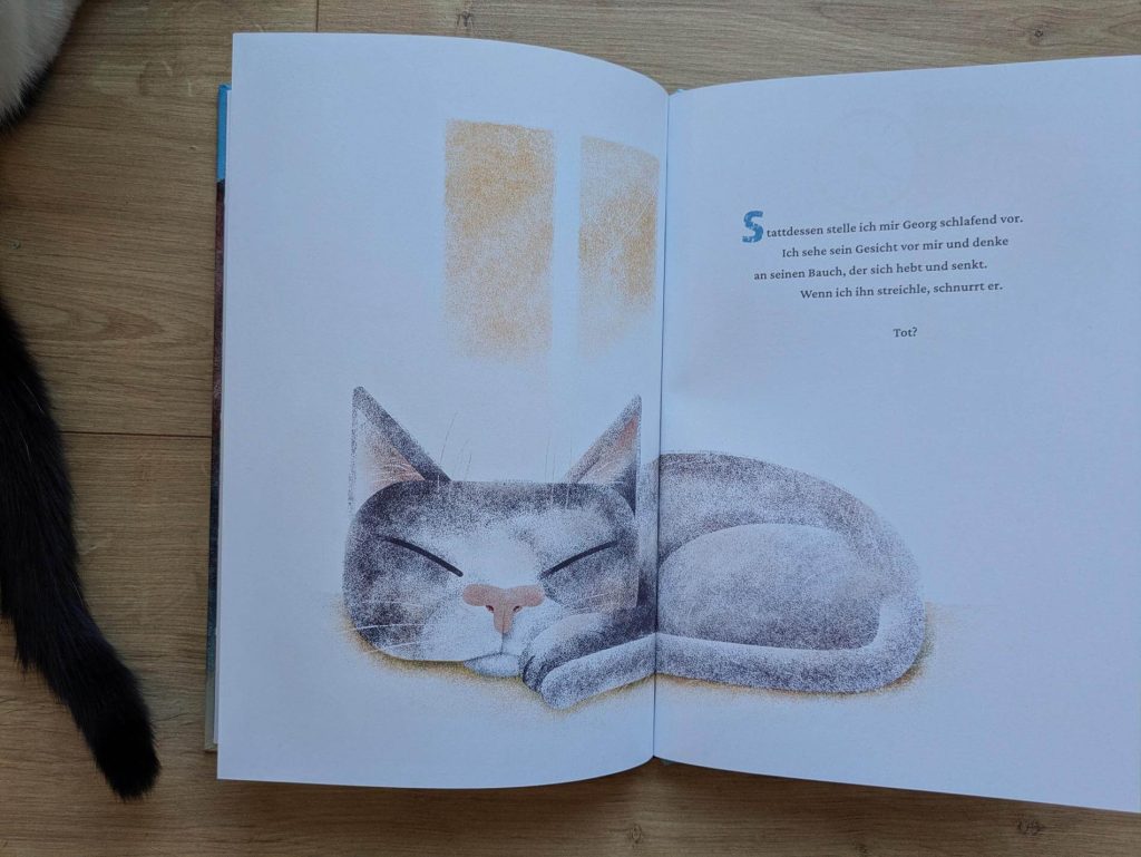 Kater Georg ist schon seit Tagen verschwunden. Zusammen mit seinem Papa macht sich der Erzähler der Geschichte auf die Suche. Ist er bei der Nachbarin? In dem verfallenen Haus? Oder vielleicht soagar tot? Eine Suche voller Verlustängste, Wut und Traurigkeit beginnt - und zum Glück wird das geliebte Haustier auch wiedergefunden. "Auf der Suche nach Georg" von Ragnar Aalbus erzählt das, was alle Herrchen von Freigängerkatzen eines Tages erleben und berührt mit klaren Worten und Bildern.