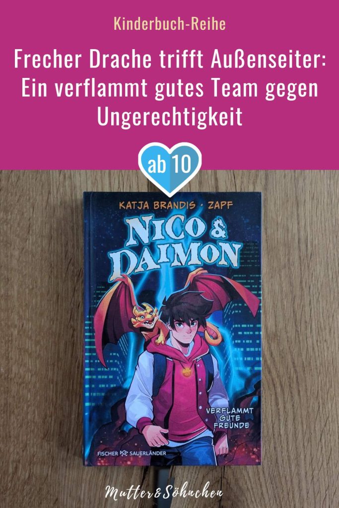 Nico ist in seiner neuen Heimat München noch nicht so ganz angekommen. Schlimmer noch: Er wird von einigen Kids aus seiner neuen Klasse gemobbt, sein Leher hat ihn auf dem Kieker und sogar der Nachbarshund knurrt ihn an. Als er ein geheimnisvolles Amulett findet, nistet sich plötzlich ein frecher Drache bei ihm ein. Mit seinen coolen Sprüchen und Aktionen heizt er Nicos Widersachern ordentlich ein. Doch dann findet Nico heraus, dass auch ein Klein-Aber-Oho-Drache Hilfe dringend braucht - und wächst über sich hinaus. "Nico & Daimon - Verflammt gute Freunde" ist der neue Serienauftakt von Katja Brandis. Spannend, witzig und mit vielen farbigen Illustrationen und Comic-Seiten von Zapf für Lesemuffel ab 10 Jahren.