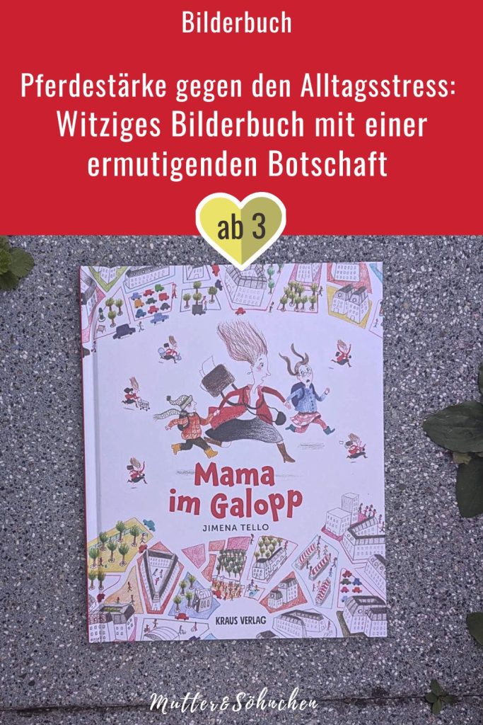 Schule, Büro, Einkaufen, Kindertermine: Mama rannte den ganzen Tag durch die Stadt. Und wenn es Abend wurde, war sie immer sehr müde. Bis sie eines Tages gar nichts schafft. Doch wie könnte sie noch schneller durch den Alltag hetzen? Am nächsten Tag galoppiert sie mit der neuen Pferdestärke nur so von Termin zu Termin. Doch Schnelligkeit hat ihren Preis. "Mama im Galopp" von Jimena Tello zeigt mit viel Humor und lustigen Bildern, wie absurd der Alltagsstress sein kann und lädt dazu ein, über das richtige Tempo im Alltag nachzudenken.