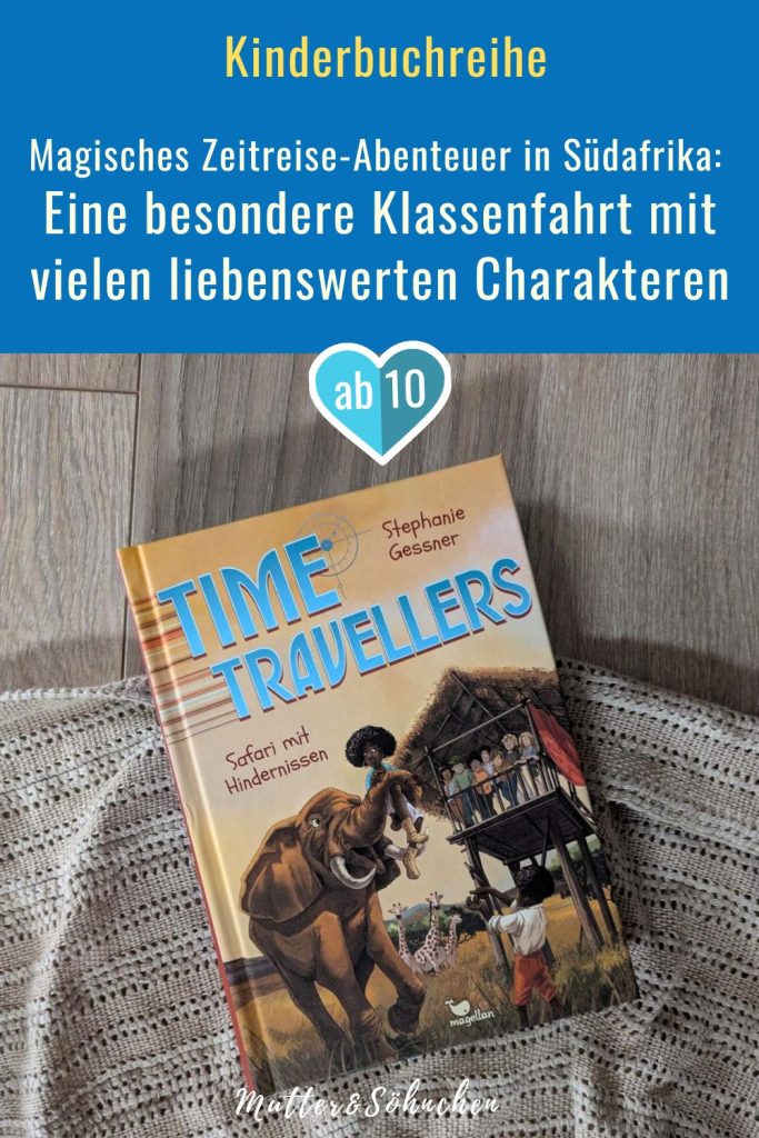Eigentlich wollte die 6G mit dem Bus nur ein paar Tage in den Odenwald fahren. Doch was als normale Klassenfahrt gedacht war, entpuppte sich bald als echtes Zeitreiseabenteuer. Nachdem die Kinder nach einem Sprung in Australien gelandet waren und in Italien in die Zeit von Archimedis reisten, finden sie sich nun in Südafrika am Fuße des Tafelbergs wieder. Jamilas tiefster Wunsch war es, mehr über das Leben ihrer Vorfahren und die Sklaverei zu erfahren. Und jetzt stecken sie zwischen Löwen, Elefanten und Stachelschweinen mitten im nächsten Kultur-Abenteuer und erkunden die spannende Geschichte des Landes. Doch die Chrononauts sind ihnen dicht auf den Fernsen und tauchen genau dann auf, als ein Teil der Klasse auf eigene Faust in die Vergangenheit reist.
"Safari mit Hindernissen"von Stephanie Gassner ist der 3. Band des magischen Kinderbuchreihe "Time Travellers".