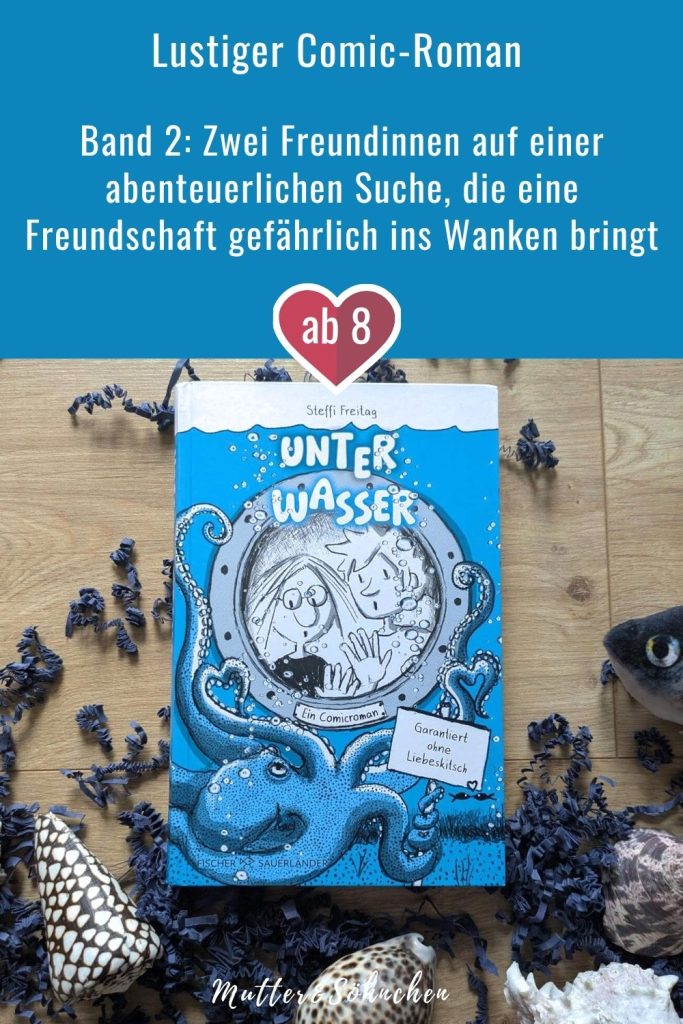 Die Suche nach dem besten Buch der Welt geht weiter! Denn Stoffel und Ca haben ausgerechnet kurz vorm Lesen des großen Finales die allereinzigste Ausgabe in ihrer megacoolen Höhle verloren. Nur Tonni Müllberg weiß, wo das Buch steck, und gibt den beiden Freudinnen einen rätselhaften Hinweis, um es zu finden. Die Spuren führen sie ins Meerzimmer, wo sie sich nicht nur Upcycling-Badeanzüge basteln und Planschen, sondern auch mit gefährlichen Meereswesen, brotdoofen Fischen und einem ziemlich eogistischen Meerrjungjungen konfrontiert werden. Ob die beiden vor lauter Ablenkungen ihr Buch doch noch finden? "Unterwasser" ist die grandiöse Fortsetzung des Comicromans „Unterirdisch“ von Steffi Freitag - skurril, witzig und garantiert ohne Kitsch!