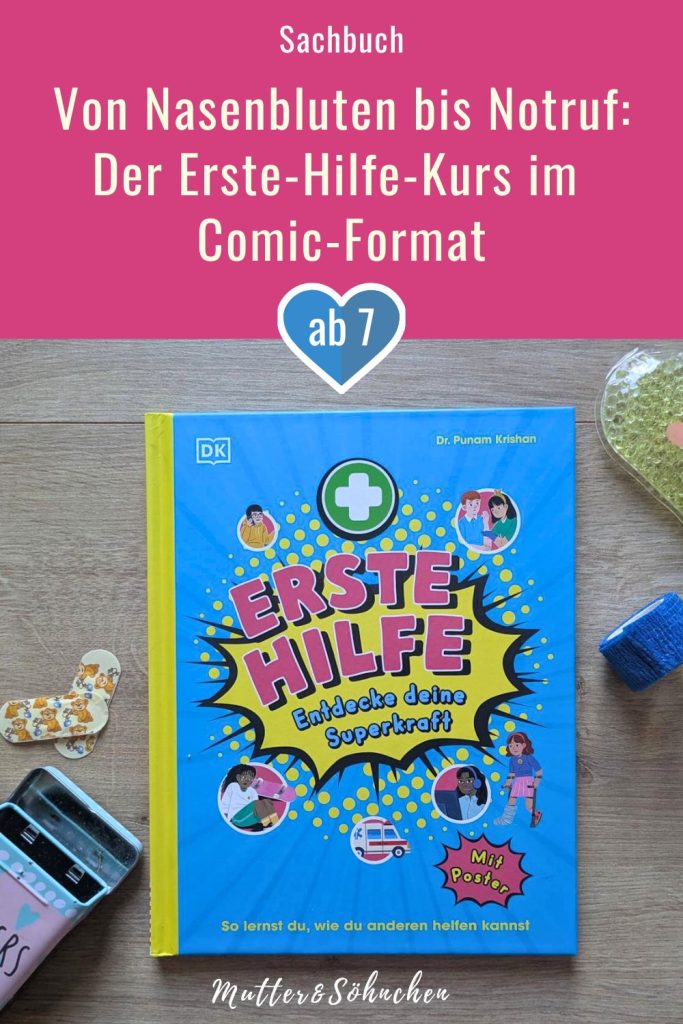 Was gehört in einen Notfallkoffer? Wie versorgt man Blutungen, Verbrennungen und Kopfverletzungen? Und wann ruft man lieber den Krankenwagen? Von Nasenbluten bis Notruf: in "Esrste Hilfe - Entdecke deine Superkraft" von Dr. Punam Krishan lernen Grundschulkinder im Notfall ruhig und richtig zu handeln. Für jedes Thema gibt es auf Doppelseiten im Comic-Stil kurze Anleitungen mit Beispielen,Symptomen und Handlungsempfehlungen, die in Notfallsituationen zeigen, wie jeder zum Lebensretter werden kann. Für Kinder ab 7 Jahren.