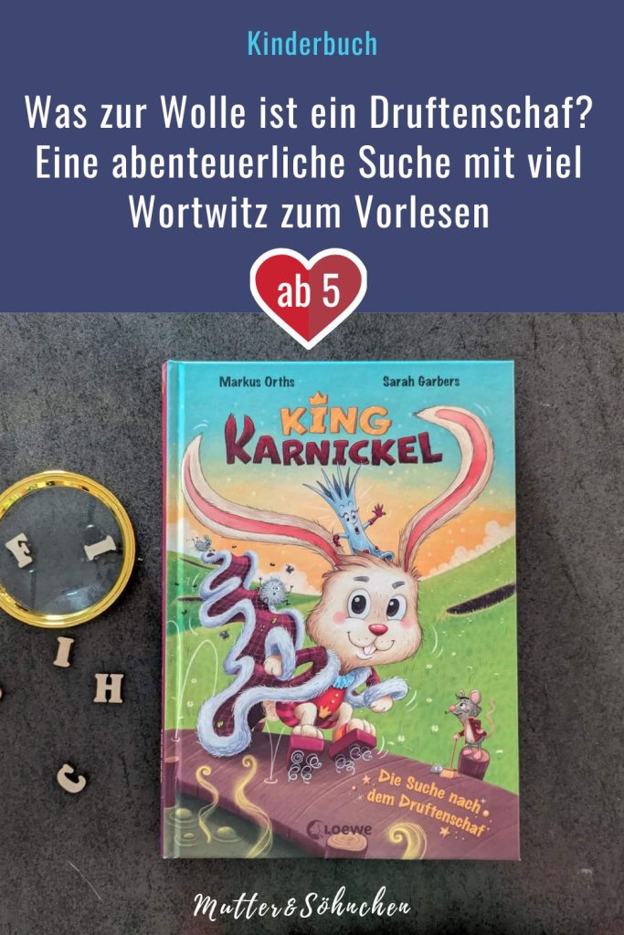 King Karnickel und sein treuer Diener Lothar, das Kuschelhuhn, leben zusammen in einem Schloss und erfinden jeden Tag die lustigsten Dinge, wie das Schnarchsofa Ratza Ottomani oder das Feuer-am-Stiel Lalula Flamm. Doch eines Tages müssen sie nicht etwas erfinden, sondern finden: ein Druftenschaf. Ihre abenteuerliche Reise führt sie vom Durchsichtigen Dschungel über den Schrumpfsumpf nach Druften. Schaffen sie es noch rechtzeitig ins Schloss? Und ist Santana La Paloma überhpt das gesuchte Schaf? Ein spannendes und sprachwitziges Vorlese-Abenteuer voller Freundschaftsmomente für Kinder ab 5 Jahren!