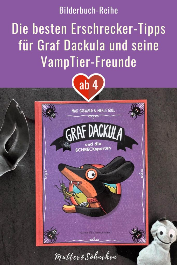 Graf Dackula möchte zusammen mit den anderen VampTieren das Erschrecken üben. Doch welche Taktik ist am besten, um die entspannte Schildkröte aus der Vassung zu bringen? Egal wie sehr es Graf Quackula, Gräfin Katzula und Co. versuchen, sie lässt sich einfach nicht erschrecken. Bis Hera, die hüpfende Heuschreckliche, kommt und den Freunden ein paar schreckliche Erschrecker-Tipps gibt. Die lustige Bilderbuchgeschichte „Graf Dackula und die Schrecksperten“ von Max Osswald kommt mit reichlich Wortwitz und vielen lustigen Illustrationen von Merle Goll daher und lässt einen schockverliebt zurück.