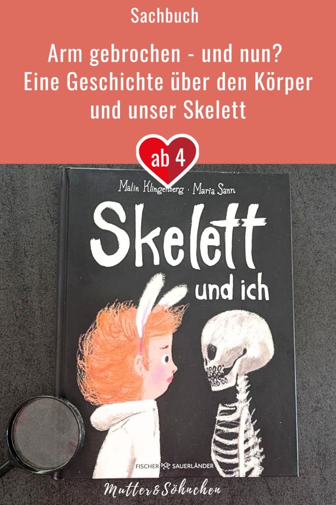 Auf einer Halloween-Feier erschreckt sich Theo fürchterlich vor einem Skelett und bricht sich den Arm. Im Krankenhaus erfährt er, dass in ihm auch ein Skelett steckt. Wie gruselig! Am liebsten würde er wieder davonrennen. Zu Hause muss er weinen und fragt sich, ob man auch ohne Skelett leben kann, ob es schwitzt, wenn er rennt, und ob es ihn vermisst, wenn er tot ist. "Skelett und ich" von Malin Klingenberg und Maria Sann ist ein Sachbilderbuch über die Tatsache, dass wir alle ganz ungruselige Knochen im Körper haben. Für Kinder ab 4 Jahren.